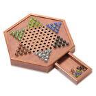 Wooden Chinese Checkers Set with Storage Drawer  Adults Chess Board R7S0