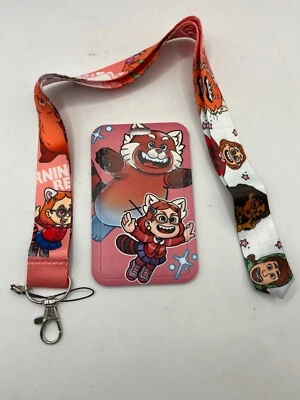 Disney's Pixar Turning Red lanyard with card holder for pins tickets ID - Image 1 of 2
