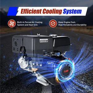 4-Stroke 420cc 15HP OHV Horizontal Shaft Gas Engine Recoil Start Go Kart Motor - Bild 1 von 22