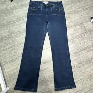 I.Q. Pantalones de mezclilla decorados con bolsillo bordado corte bota azul talla 12 & Company - Imagen 1 de 10