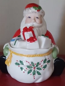 Lenox Holiday Santa Covered Candy Dish American By Design Christmas - NOS - Picture 1 of 8