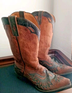 Moon Shine Spirit Brad Paisley Men's Snip-Toe Phoenix Wings Boots Size 11D Brown - Picture 1 of 24