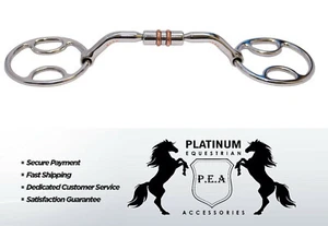 Bevel Beval Loose Ring Mullen Barrel Copper Rollers Horse Bit PEA Stainless S. - Picture 1 of 2