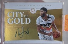 ANTHONY DAVIS 2018 Panini Opulence City Of Gold On Card Auto Gold /10