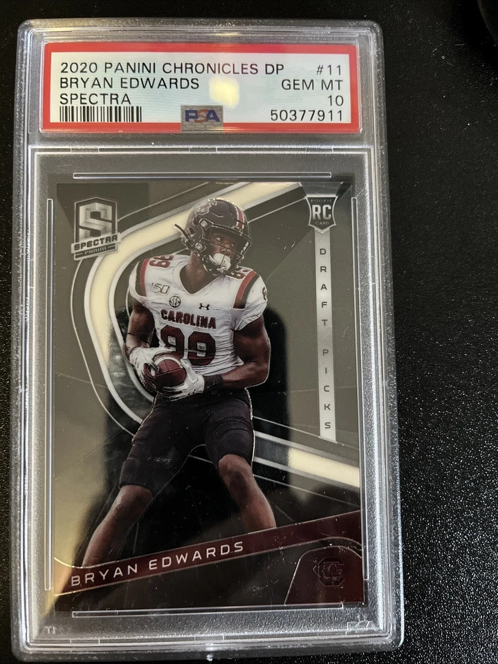 PSA 10 2020 Panini Chronicles DP Bryan Edwards Spectra POP7 Rookie Card - Image 1 of 1
