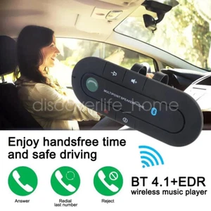 Kit mains libres téléphone haut-parleur de voiture sans fil Bluetooth pare-soleil clip lecteur Misic A - Photo 1/23