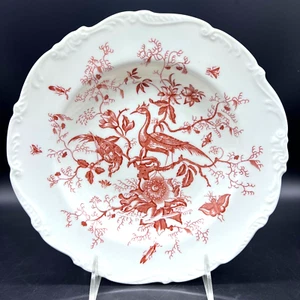 Coalport Bone China Cairo Red on White 8-3/4" Large Rim Soup Bowl England - Picture 1 of 4