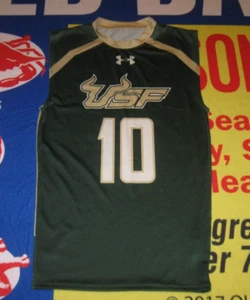 USF BULLS Football Under Armour Shirt Large Adult QB 10 University SOUTH FLORIDA - Picture 1 of 5