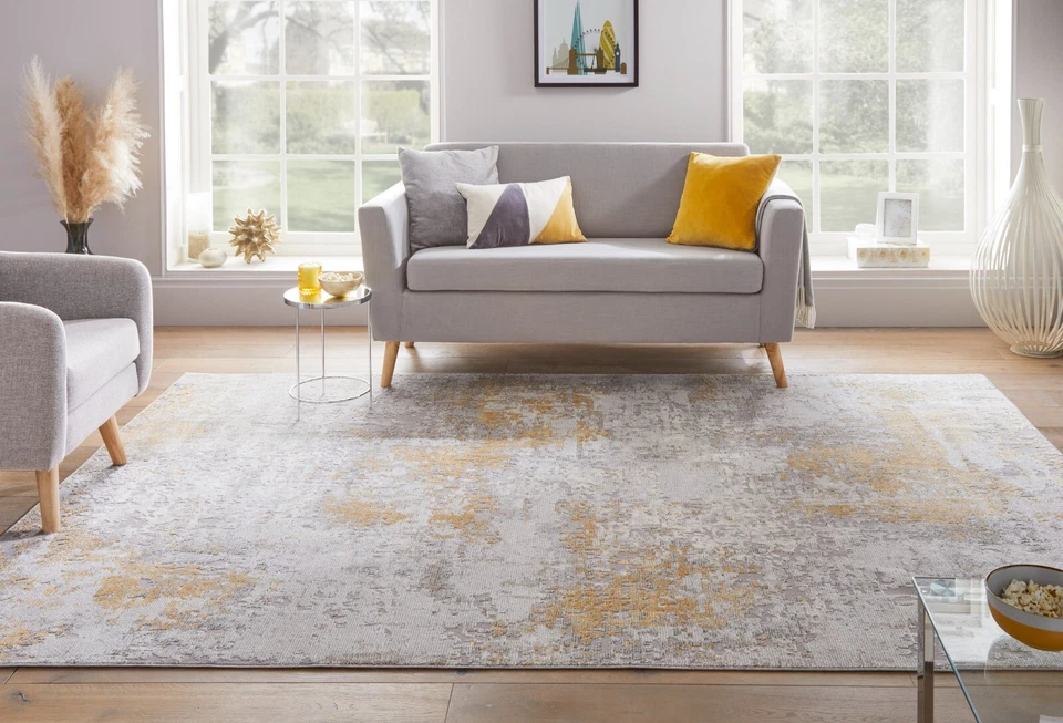 Rossa Abstract Rug for Living room Bedroom Modern Distressed Short Pile Soft rug - Image 1 of 1