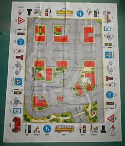 Vintage Verkehrs - Tischdecke ROT GELB GRÜN - VERLAG Braunschweig 1960/70er - Picture 1 of 9
