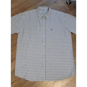 Anchor Blue Plaid Button Down Shirt Short Sleeve Casual XL - Picture 1 of 7