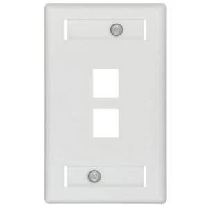 Leviton 42090-2WS Velocità piastra rapida a banda singola, bianco, 2 porte - Foto 1 di 5