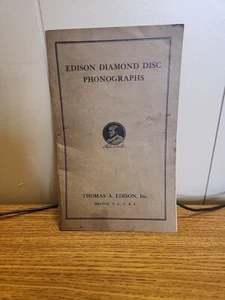 Antique Edison Diamond Disc Photographs Manual Booklet Thomas A Edison - Picture 1 of 7