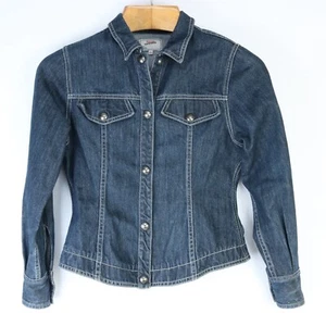 JOHN PAUL GAULTIER JUNIOR BLUE DENIM SNAP TRUCKER JEAN JACKET SZ 16A - Picture 1 of 8