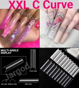 100/500Pcs XXL C Curve Half Cover French Artificial False Nail Tips -Jargod - Picture 1 of 19