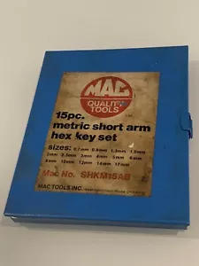 MAC TOOLS 14 pc. metric short arm hex key set Mac No. SHKM15AB - Picture 1 of 17
