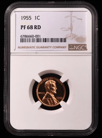 1955 Proof Lincoln Wheat Cent 1c Certified by NGC PF68 RD Cover
