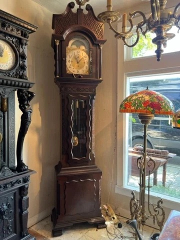 Large Antique Mahogany 5 Tube Grandfather Clock Cover