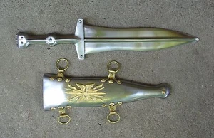 Roman iron pugio dagger scabbard brass relief thunderbolt fulmen Vindolanda Wal - Picture 1 of 5
