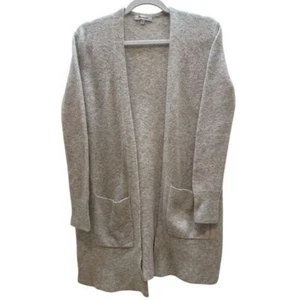 Madewell Merino Wool/Alpaca Long Open Front Cardigan Sweater Pockets SZ XXS Gray - Picture 1 of 8