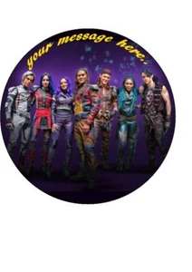 "Topper comestible personalizado para pastel de cumpleaños de 7,5"" redondo #2" de Disney Descendants - Imagen 1 de 1