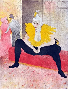 The Seated Clowness by Henri de Toulouse Lautrec Quality Canvas Print - Picture 1 of 1