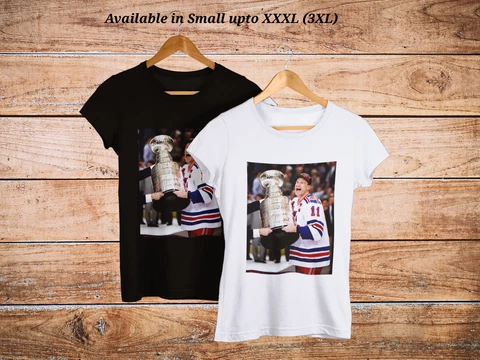 New York Rangers Mark Messier with Lord Stanley Logo Print T - Shirt S - 3XL NEW Cover