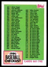 1984 Topps Checklist 661-792 #781