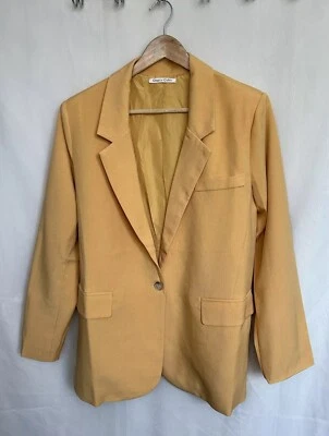 全新! 女士男友大码西装外套内衬单扣橙色橘子小号 — 第 1/4 张图片