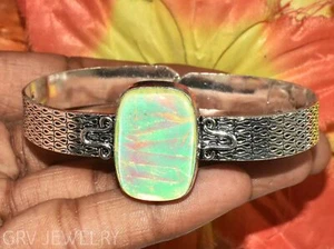 Australian Triplet Opal Adjustable Cuff Bracelet 925 Silver Plated C005-E126 - Picture 1 of 4
