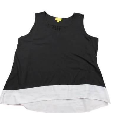 Camiseta sin mangas Liz Lange blanca y negra tejida asimétrica talla pequeña 1X Foto 1 de 4