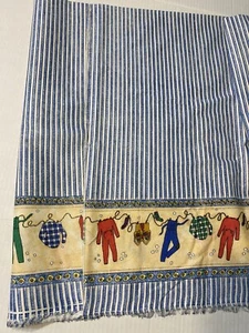 Cotton Fabric Clothesline 1996 Julie Borshak N Erlander Blumgart 5 Yds x 44” w - Picture 1 of 10