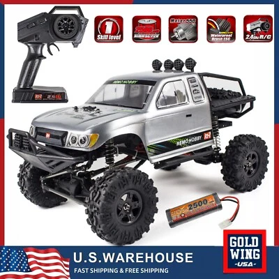 REMO 1/10 RC Rock Crawler 4WD 2.4Ghz 25KM/H Off-Road RC Truck Electric Car Hobby - Image 1 of 4