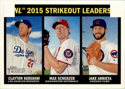 Kershaw/Scherzer/Arrieta 2016 Topps Heritage Strikeout Leaders Card #238 - Image 1 of 2