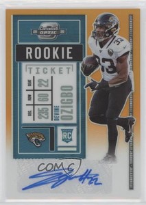 2020 Panini Contenders Optic Ticket Orange /50 Devine Ozigbo #198 Rookie Auto RC