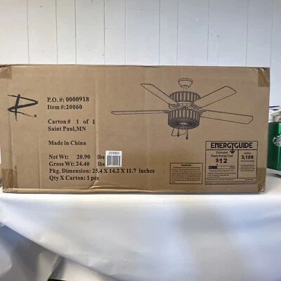 Duquesa River of Goods 52 pulgadas Ventilador de techo LED de cristal transparente con luz Foto 1 de 2