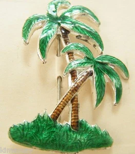 PIN PALMERA ESMALTADO VINTAGE AÑOS 40 STOCK DE TIENDA ANTIGUA EN TARJETA - Imagen 1 de 3