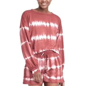 Knox Rose Barn rot-weiß Batik Langarmshirt Gr. S Neu mit Etikett - Bild 1 von 3