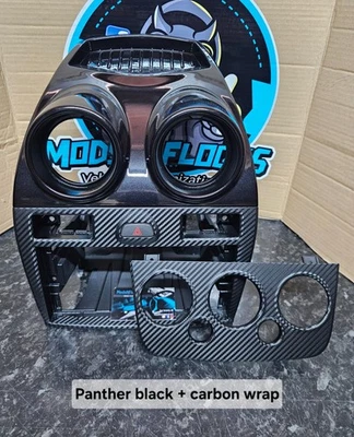 Ford Fiesta MK6 06-08 Centre Console + Heater Fascia Trim BLACK + CARBON - Image 1 of 4