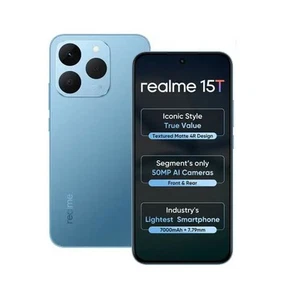 realme 15T 5G (Silk Blue, 8GB RAM 256GB) MediaTek Dimensity 6400 MAX - Foto 1 di 10