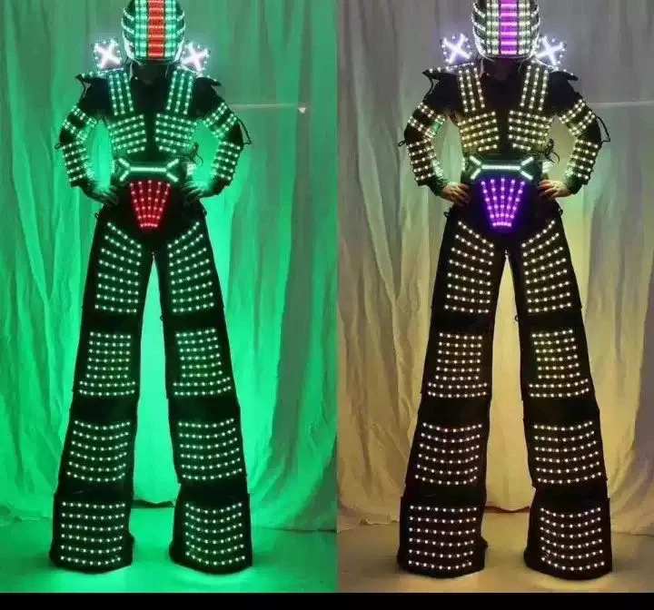 Luces LED Coloridas Robot Disfraz Iluminado Traje Bar Fiesta DJ Brillante Ropa Foto 1 de 1
