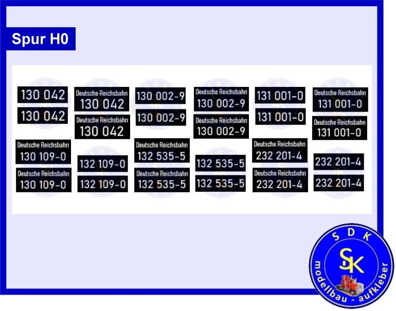SDK-MODELLBAU-AUFKLEBER Loknummern DDR Deutsche Reichsbahn Taigatrommel / Ludmilla Aufkleber - Spur H0
