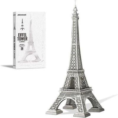 Puzzle 3D in Metallo Torre Eiffel Model Kit, 96 Pezzi, Acciaio Inox, Espositore - Immagine 1 di 4
