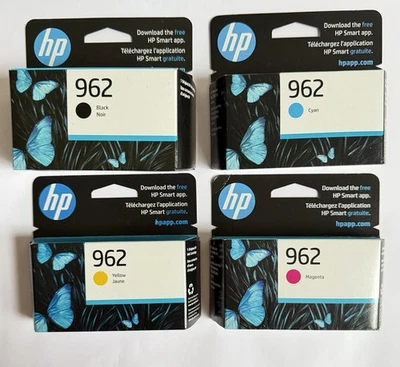 New Genuine HP 962 Black Cyan Yellow Magenta Printer Ink Lot Office Jet 2027 - Image 1 of 3