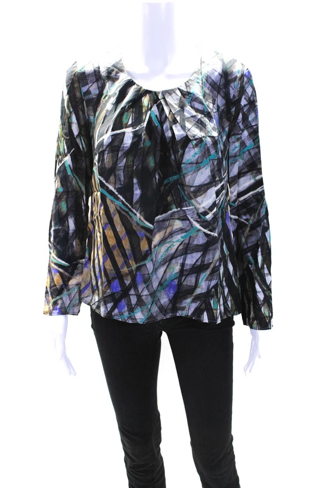 Boss Hugo Boss 女式长袖圆领印花上衣灰色多码中号 — 第 1/4 张图片