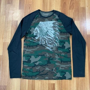 Denim & Supply Ralph Lauren Shirt Mens Small Camo Indian Skull Chief Long Sleeve - Picture 1 of 7