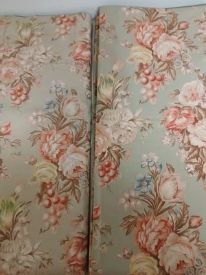 Cortinas de bolsillo con varilla forradas Ralph Lauren Charlotte con lazos - años 90 - ¡Nunca colgadas! Foto 1 de 4