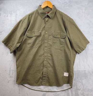 Bob Timberlake Men's Green Short Sleeve Button Down Men’s Large Pockets - Image 1 of 4