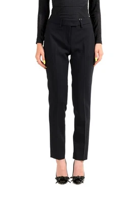 Incotex Women's "Alycia" Navy Blue Wool Flat Front Pants US M IT 42 - Image 1 of 4