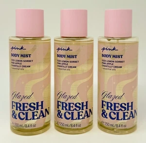 3 VICTORIA'S SECRET PINK GLAZED FRESH & CLEAN SCENTED BODY MIST SPRAY FRAGRANCE - Picture 1 of 6